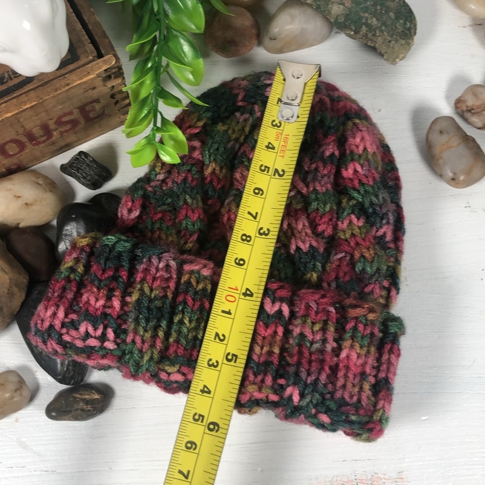 Hand Knitted Multi Colored Infant to Toddler Hat 3-12 Months Warm Kids Knit Hat - Picture 7 of 10